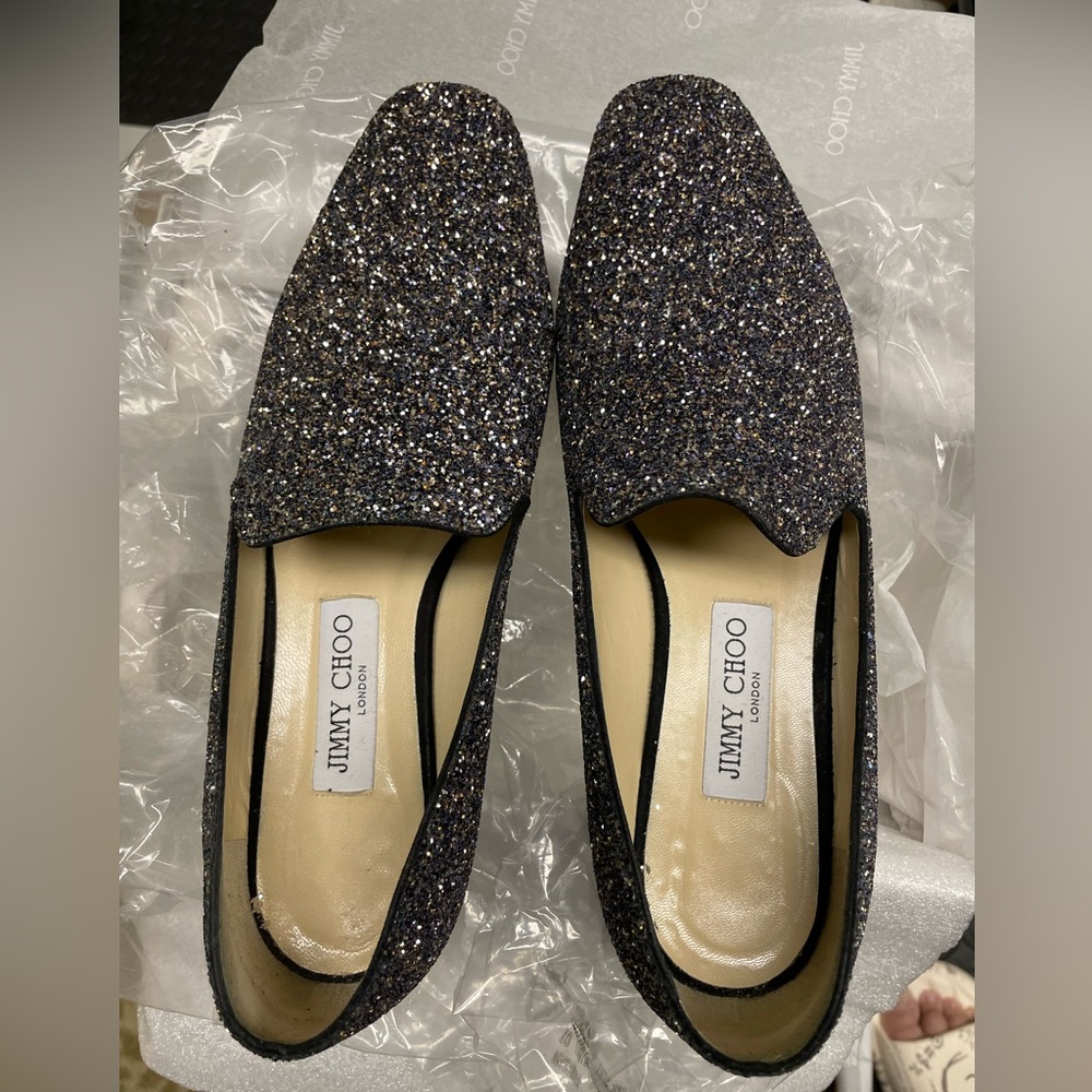 JIMMY CHOO JAIDA LOAFER FLAT, TWILIGHT, SIZE 40